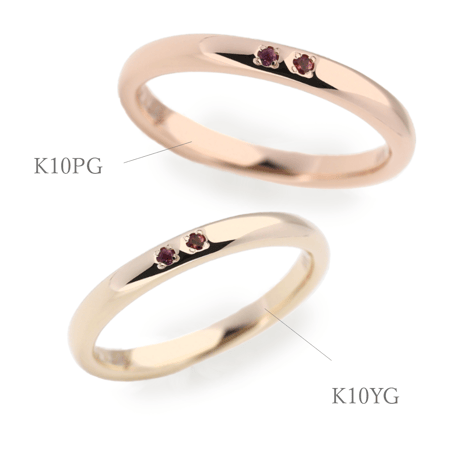 ファミリーリング（Bague Eclat-バーグ エクラ）|大切な絆を誕生石で紡ぐ指輪【2石-選べる誕生石】｜2.8mm幅｜K10YG/K10PG【選べる素材】