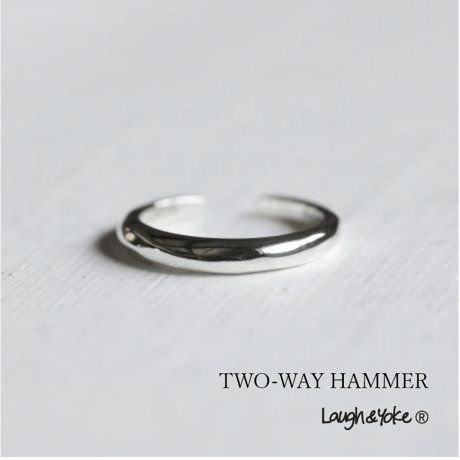 2wayイヤカフリング｜3.0mm幅｜シルバー925｜ TWO-WAY HAMMER【Laugh＆Yoke】｜Artisan Works