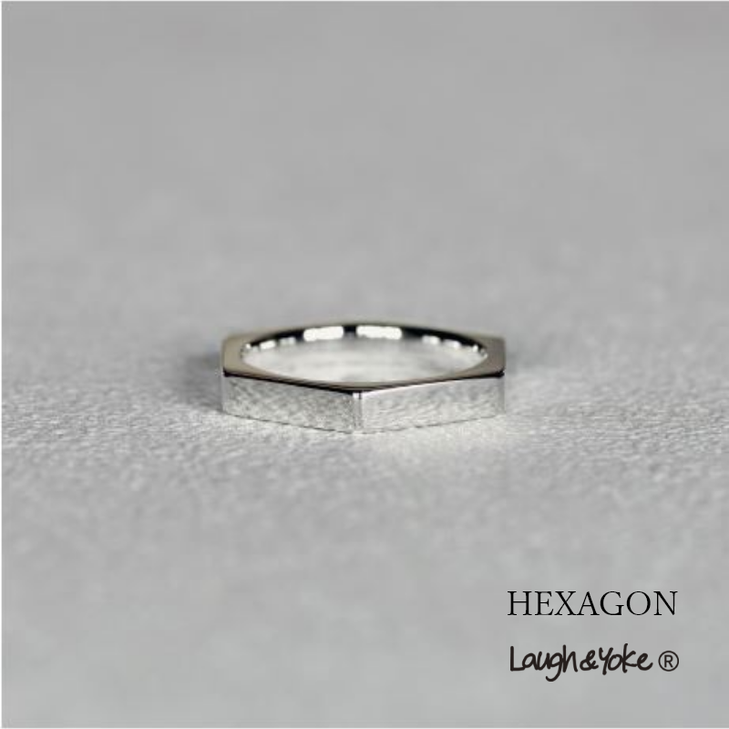 シルバー 六角形リング ダイヤモンド 六角形リングHEXAGON｜2.9mm幅｜シルバー925｜ 【Laugh＆Yoke】｜Arti