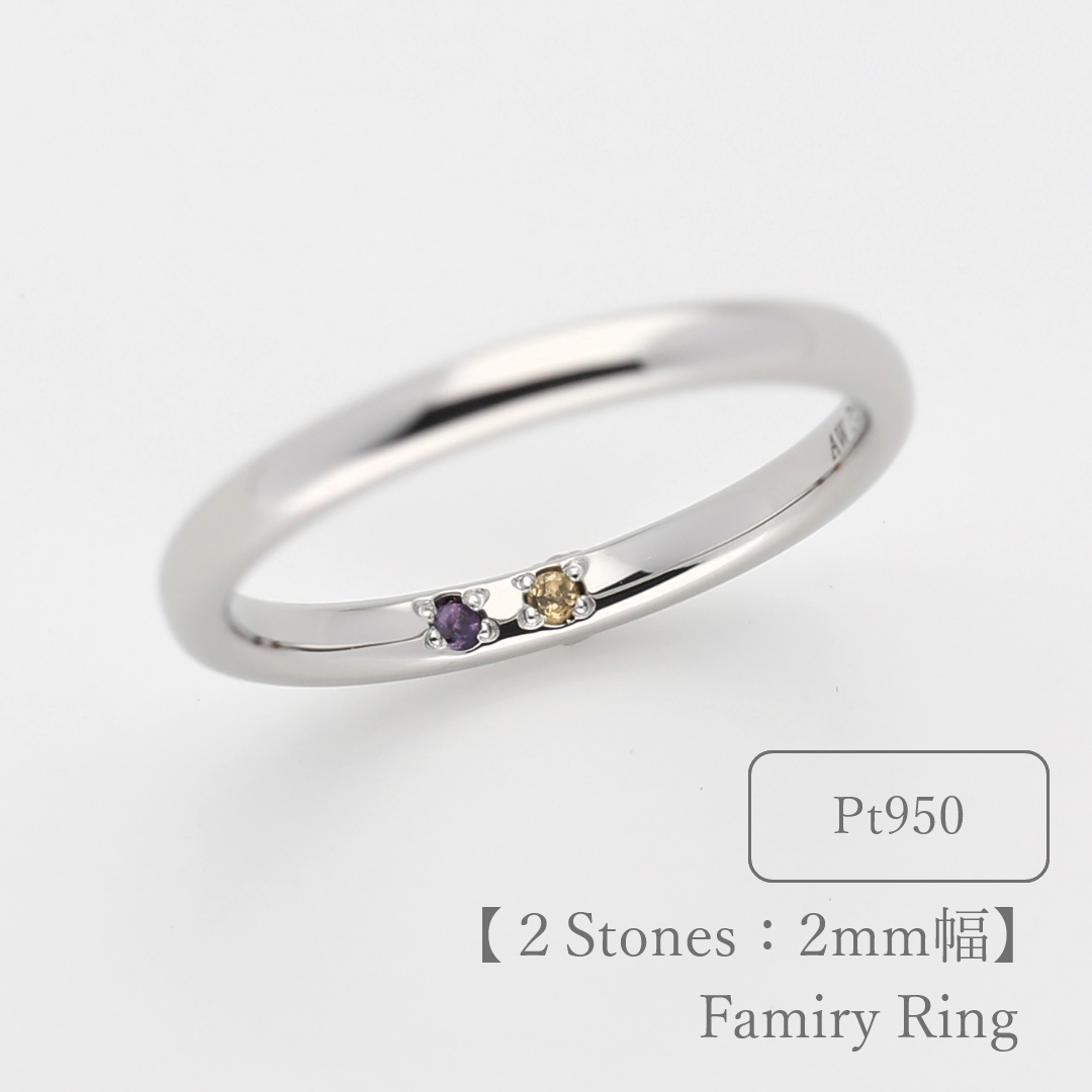 大切な人の宝石を刻む【2石】-Family Ring（ファミリーリング