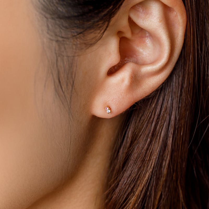 大切な絆を誕生石で紡ぐピアス【2石-選べる誕生石】｜K18YG｜Family