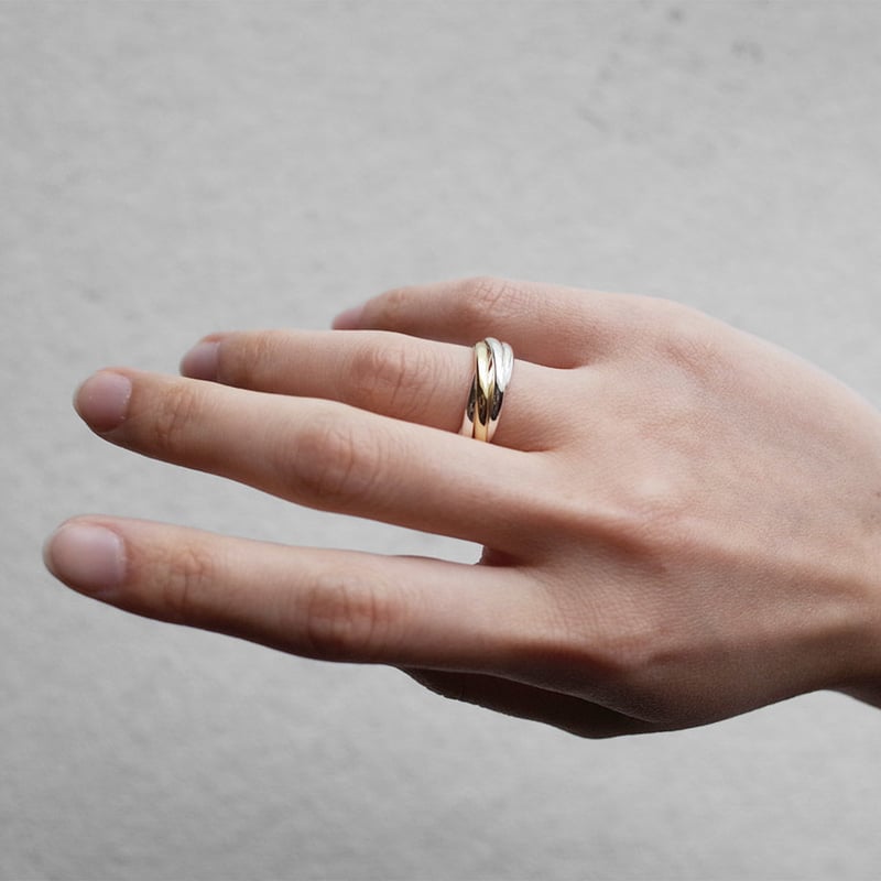 k10 指輪　リング　ゴールド　5連 5連Ring 【Quintuple】｜シルバー×真鍮｜[Artisan Works] | Ar