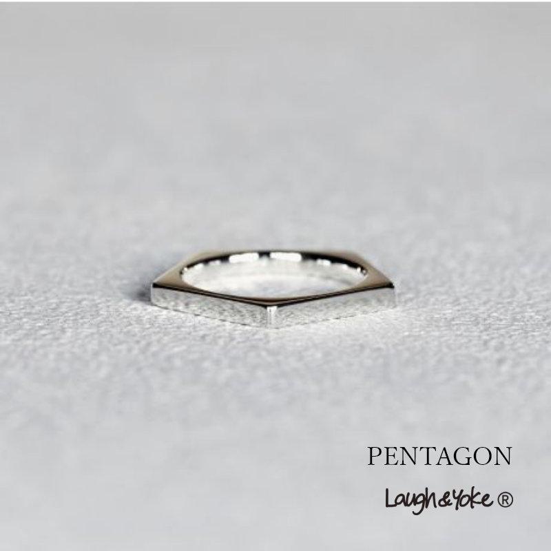 五角形リングPENTAGON｜2.1mm幅｜シルバー925｜ 【Laugh＆Yoke】｜Art