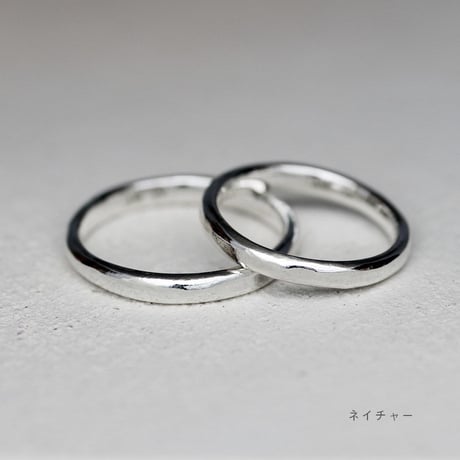 ネイチャー ペアリング2本セット【無料内側刻印＆選べる宝石】｜2.6mm幅｜シルバー925｜Atelier CraM