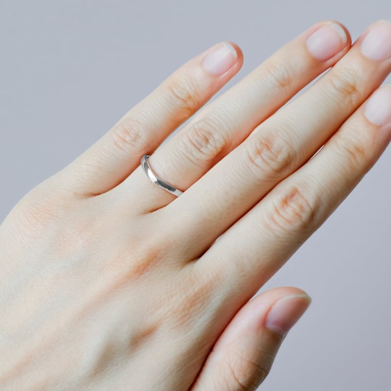 指輪　アクセサリー Vシェイプの結婚指輪 Aria（アリア）｜2.5mm幅｜サージカルステンレス