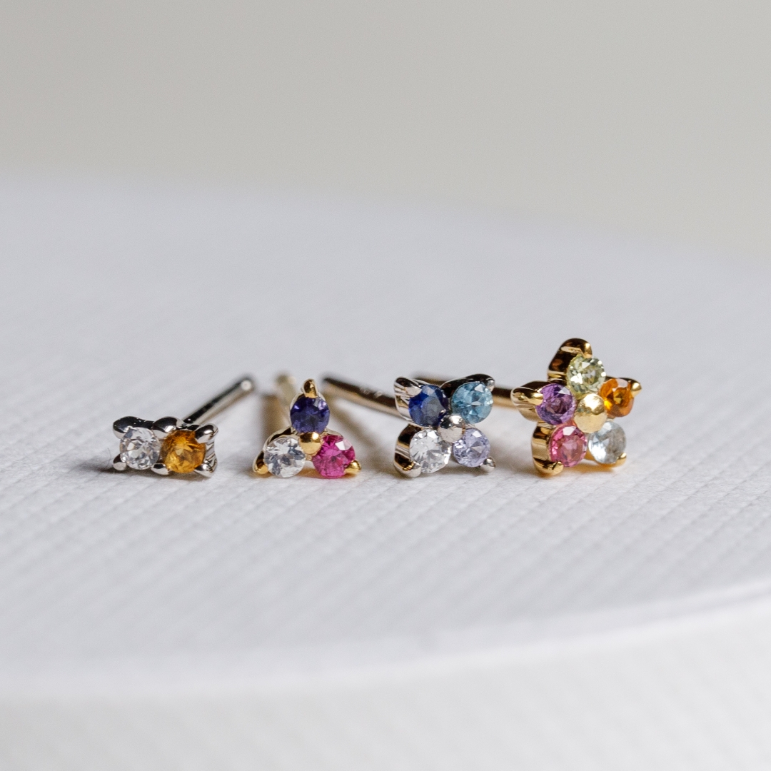 大切な人の宝石を紡ぐ【2石】-Family Pierce Di（ファミリーピアス