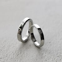 鍛造製法の結婚指輪 【2本セット】｜ プラチナ950｜幅約3.8mm｜[Artisan Works]