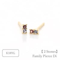大切な絆を誕生石で紡ぐピアス【2石-選べる誕生石】｜K18YG｜Family Pierce Di（ファミリーピアス・デイ）｜Artisan Works