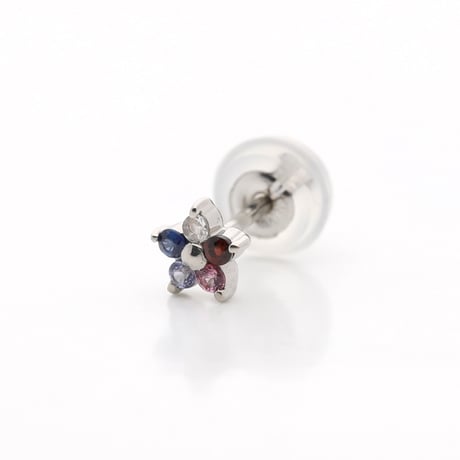 大切な絆を誕生石で紡ぐピアス【5石-選べる誕生石】｜Pt950｜Family Pierce Penta（ファミリーピアス・ペンタ）｜Artisan Works