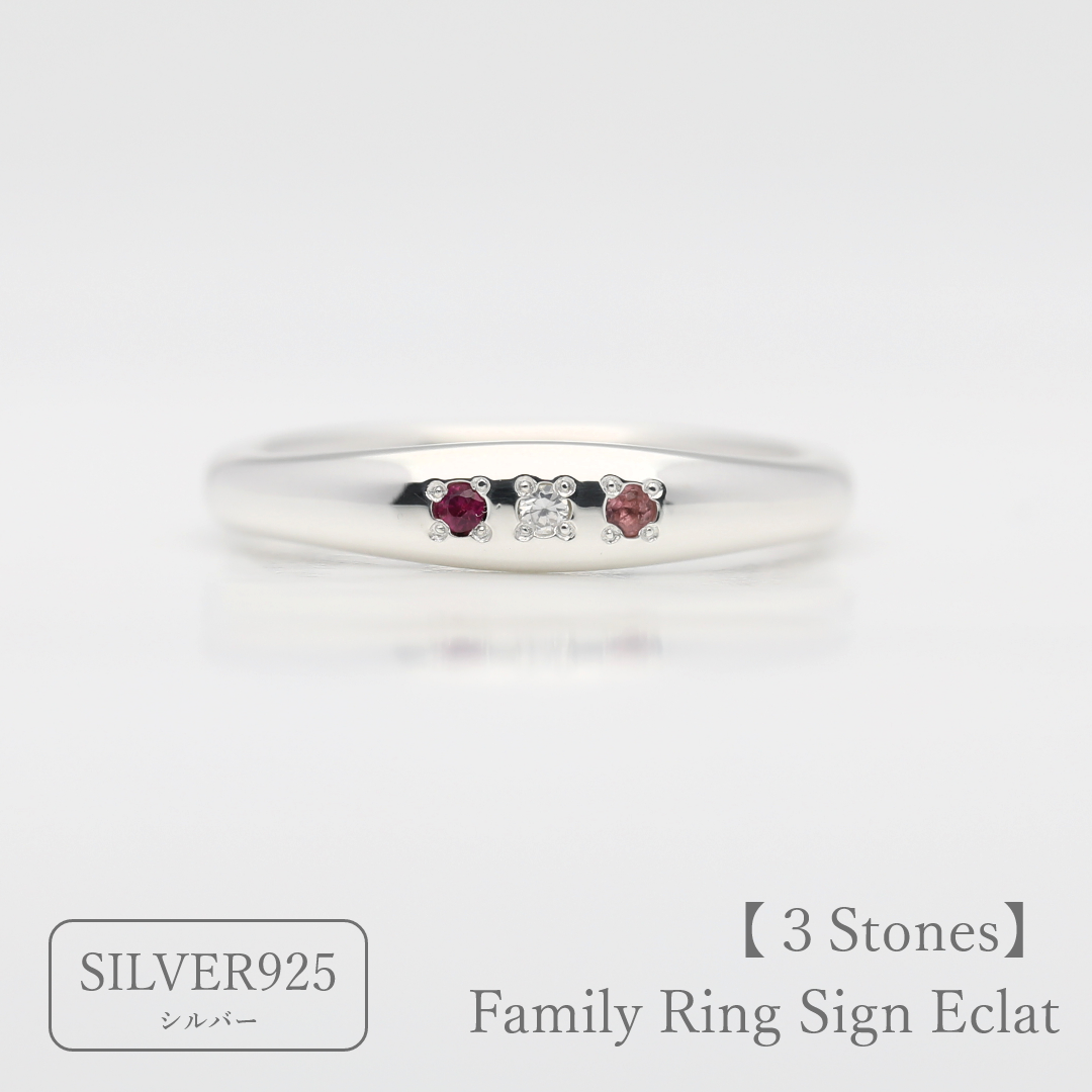 大切な人の宝石を紡ぐ【3石】-Family Ring Sign Eclat