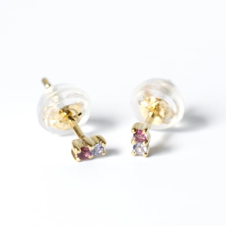 大切な絆を誕生石で紡ぐピアス【2石-選べる誕生石】｜K18YG｜Family Pierce Di（ファミリーピアス・デイ）｜Artisan Works