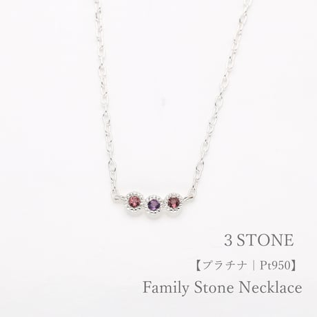 大切な人の宝石を紡ぐネックレス【選べる誕生石-3石-】｜プラチナ950｜Family Necklace（ファミリーネックレス）｜Artisan Works