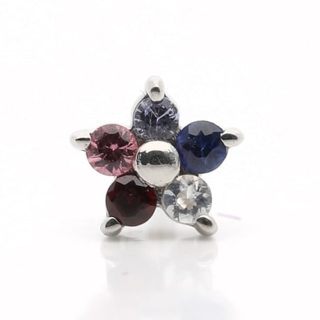 大切な絆を誕生石で紡ぐピアス【5石-選べる誕生石】｜Pt950｜Family Pierce Penta（ファミリーピアス・ペンタ）｜Artisan Works