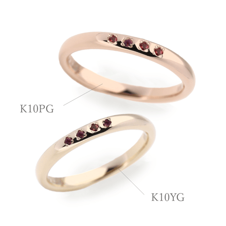 ファミリーリング（Bague Eclat-バーグ エクラ）|大切な絆を誕生石で紡ぐ指輪【4石-選べる誕生石】｜2.8mm幅｜K10YG/K10PG【選べる素材】