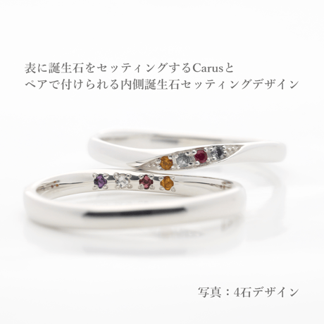 ファミリーリング（Carus Intus-カルス・インタス）｜〈想いを包む内石タイプ〉選べる誕生石5石｜シルバー925｜Artisan Works