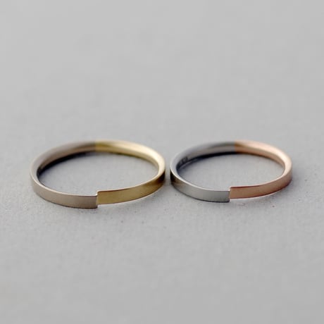 マリッジリング・結婚指輪【2本セット/Nodus（ノードス）】｜ プラチナ×K18PG,K18BG×K18YG / Combination｜[Artisan Works]