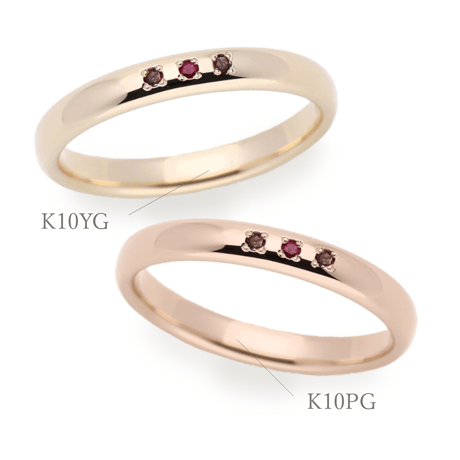 ファミリーリング（Bague Eclat-バーグ エクラ）|大切な絆を誕生石で紡ぐ指輪【3石-選べる誕生石】｜3.2mm幅｜K10YG/K10PG【選べる素材】