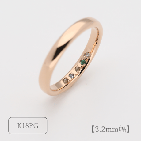 ファミリーリング（Bague Eclat-バーグ エクラ）|大切な絆を誕生石で紡ぐ指輪【5石-選べる誕生石】｜3.2mm幅｜K18YG/K18PG【選べる素材】