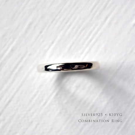 異素材コンビリング Nature【ゆらぎのあるナチュラルデザイン】｜Silver925×K10イエローゴールド ｜[Atelier CraM]