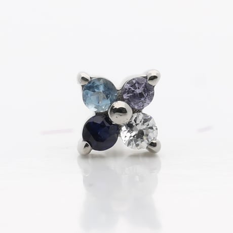 大切な絆を誕生石で紡ぐピアス【4石-選べる誕生石】｜Pt950｜Family Pierce Tetra（ファミリーピアス・テトラ）｜Artisan Works