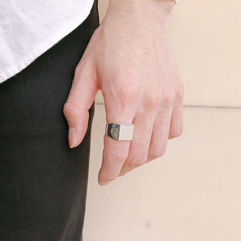 SQUARE CLASS RING(スクエア 打刻なし)｜トップサイズ13mm｜シルバー925