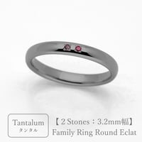 タンタルのリング｜大切な絆を誕生石で紡ぐ指輪【2石-選べる誕生石】｜3.2mm幅｜Family Ring Bague Eclat（ファミリーリング・バーグ エクラ）｜Artisan Works