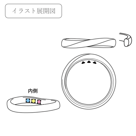 ファミリーリング（Carus Intus-カルス・インタス）｜〈想いを包む内石タイプ〉選べる誕生石3石｜シルバー925｜Artisan Works