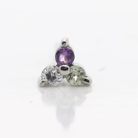 大切な絆を誕生石で紡ぐピアス【3石-選べる誕生石】｜Pt950 ｜Family Pierce Tri（ファミリーピアス・トリ）｜Artisan Works