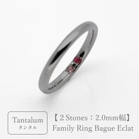 タンタルのリング｜大切な絆を誕生石で紡ぐ指輪【2石-選べる誕生石】｜2.0mm幅｜Family Ring Bague Eclat（ファミリーリング・バーグ エクラ）｜Artisan Works