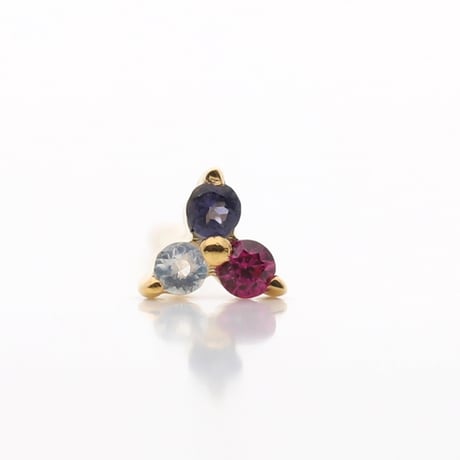 大切な絆を誕生石で紡ぐピアス【3石-選べる誕生石】｜K18YG｜Family Pierce Tri（ファミリーピアス・トリ）｜Artisan Works