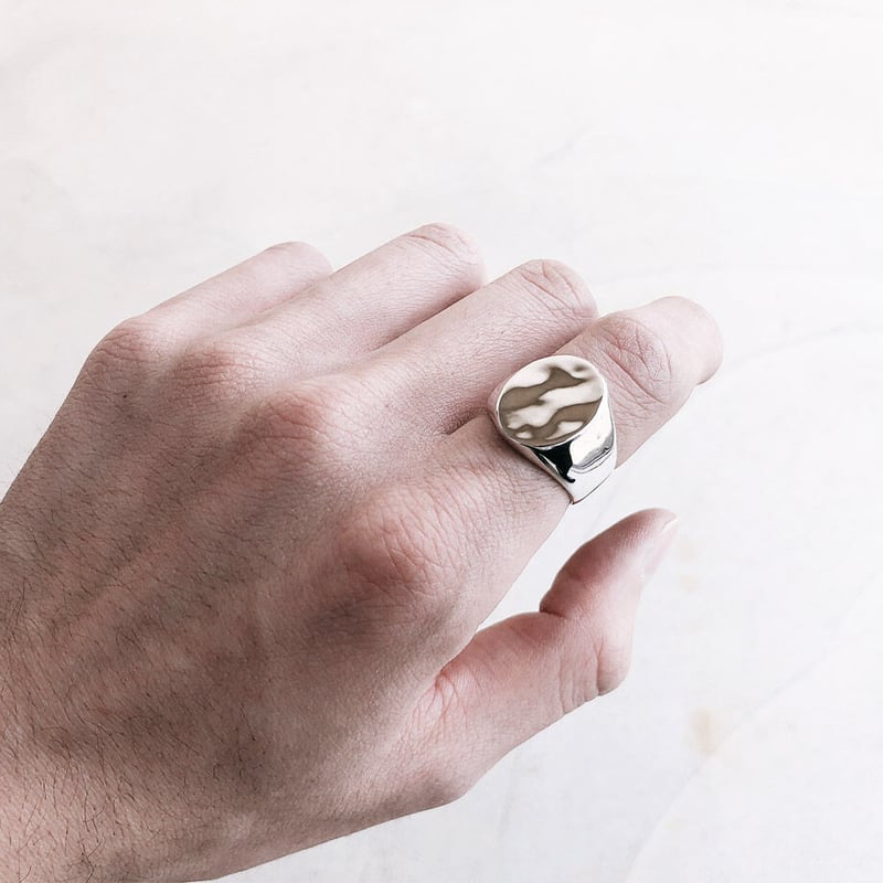 シグネットリング【ELLIPSE RING/印台打刻なし】｜Silver925