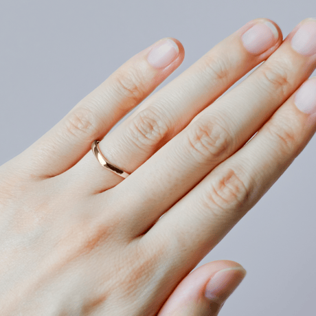 Vシェイプの結婚指輪  Aria（アリア）｜2.5mm幅｜K18ピンクゴールド ｜Artisan Works