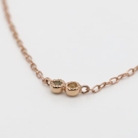 大切な人の宝石を紡ぐネックレス【選べる誕生石-2石-】｜K18ピンクゴールド｜Family Necklace（ファミリーネックレス）｜Artisan Works