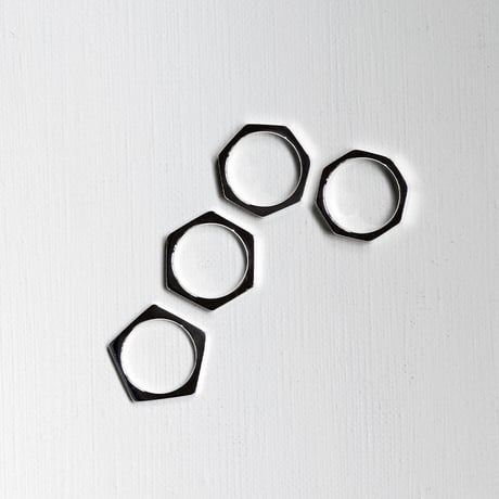 六角形リングHEXAGON｜2.9mm幅｜シルバー925｜ 【Laugh＆Yoke】｜Artisan Works