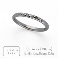 タンタルのリング｜大切な絆を誕生石で紡ぐ指輪【5石-選べる誕生石】｜2.0mm幅｜Family Ring Bague Eclat（ファミリーリング・バーグ エクラ）｜Artisan Works