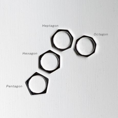 六角形リングHEXAGON｜2.9mm幅｜シルバー925｜ 【Laugh＆Yoke】｜Artisan Works