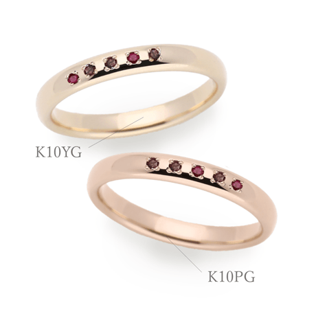 ファミリーリング（Bague Eclat-バーグ エクラ）|大切な絆を誕生石で紡ぐ指輪【5石-選べる誕生石】｜3.2mm幅｜K10YG/K10PG【選べる素材】