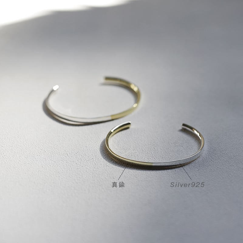 フラットヘッド シルバー925 平打ち バングル 銀製 アクセサリー