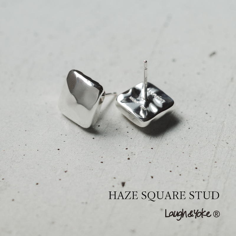 スタッドピアス｜シルバー925｜ HAZE SQUARE STUD【Laugh＆Yoke】｜