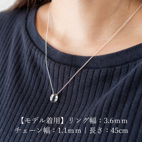 大切な絆を文字で紡ぐネックレス【リング一周に文字刻印】｜チェーン幅1.1mm｜シルバー925｜Family Necklace Ronde Lettre(ファミリーネックレス ロンド レトル)
