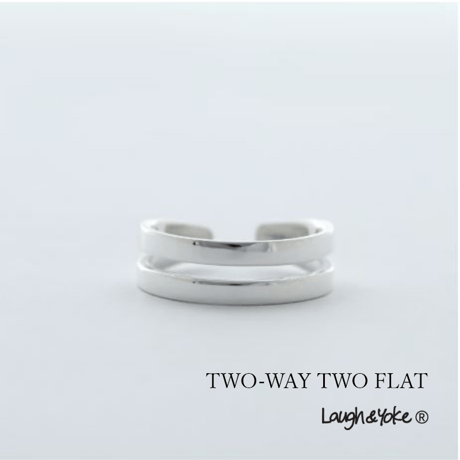 2wayイヤカフリング ｜6.6mm幅｜シルバー925｜ TWO-WAY TWO FLAT 【Laugh＆Yoke】｜Artisan Works
