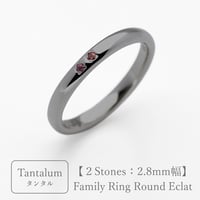 タンタルのリング｜大切な絆を誕生石で紡ぐ指輪【2石-選べる誕生石】｜2.8mm幅｜Family Ring Bague Eclat（ファミリーリング・バーグ エクラ）｜Artisan Works