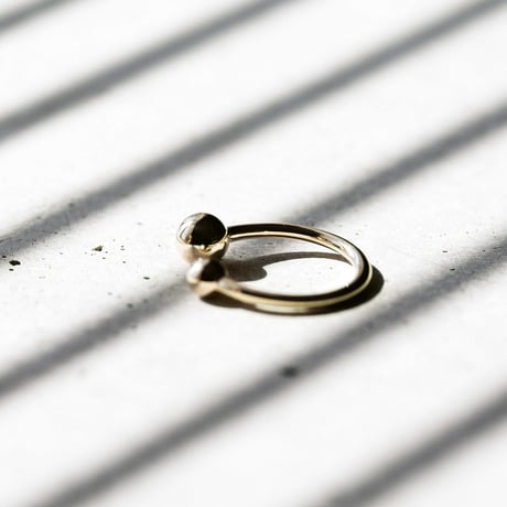 Double Ball Ring 【フリーサイズ】 ｜K10イエローゴールド｜[Artisan Works]