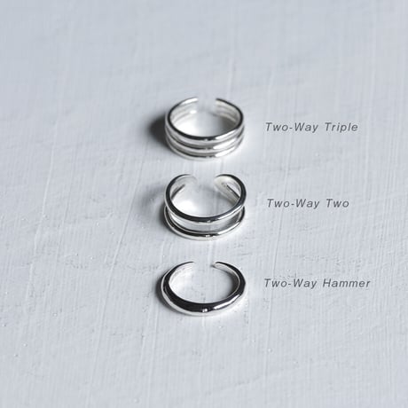 2wayイヤカフリング｜6.6mm幅｜シルバー925｜ TWO-WAY TRIPLE【Laugh＆Yoke】｜Artisan Works