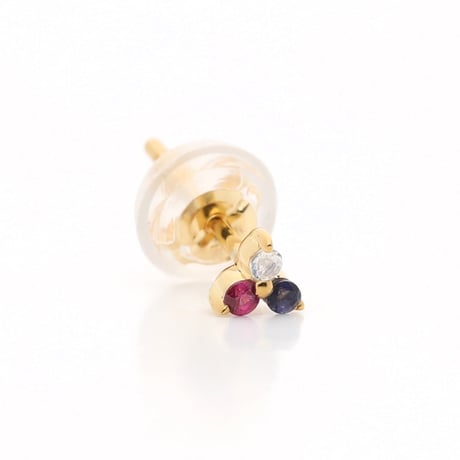 大切な絆を誕生石で紡ぐピアス【3石-選べる誕生石】｜K18YG｜Family Pierce Tri（ファミリーピアス・トリ）｜Artisan Works