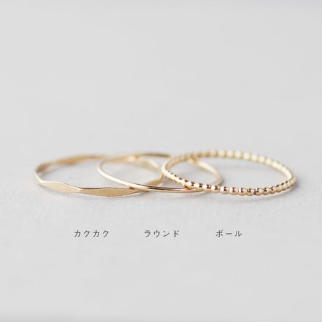 カクカク鎚目リング ｜K14GF （ゴールドフィルド）｜[10min Ring]