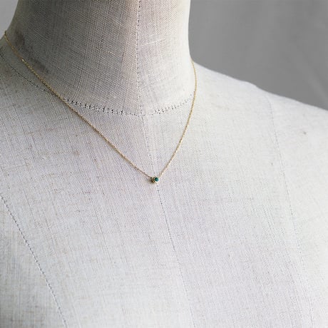 Birthday Stone Necklace 誕生石ネックレス【5.7.9月】｜K18YG｜[Artisan Works]