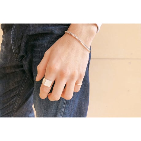 SQUARE CLASS RING(スクエア 打刻なし)｜トップサイズ13mm｜シルバー925｜INITIAL by Artisan Works