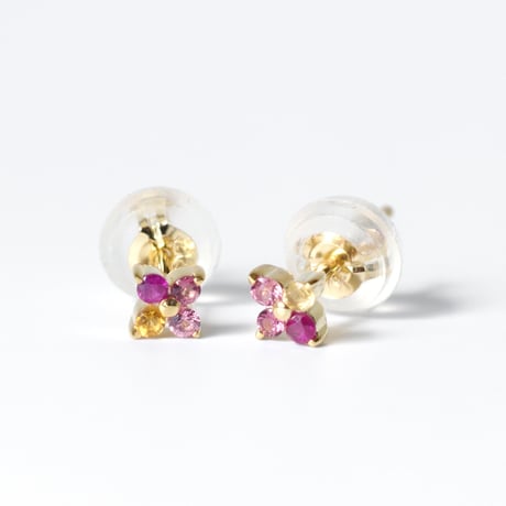 大切な絆を誕生石で紡ぐピアス【4石-選べる誕生石】｜K18YG｜Family Pierce Tetra（ファミリーピアス・テトラ）｜Artisan Works