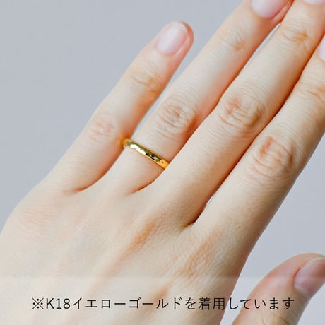 鎚⽬模様のカジュアルな結婚指輪  Martele（マルトレ）｜ 2.1mm幅｜K18ピンクゴールド｜Artisan Works